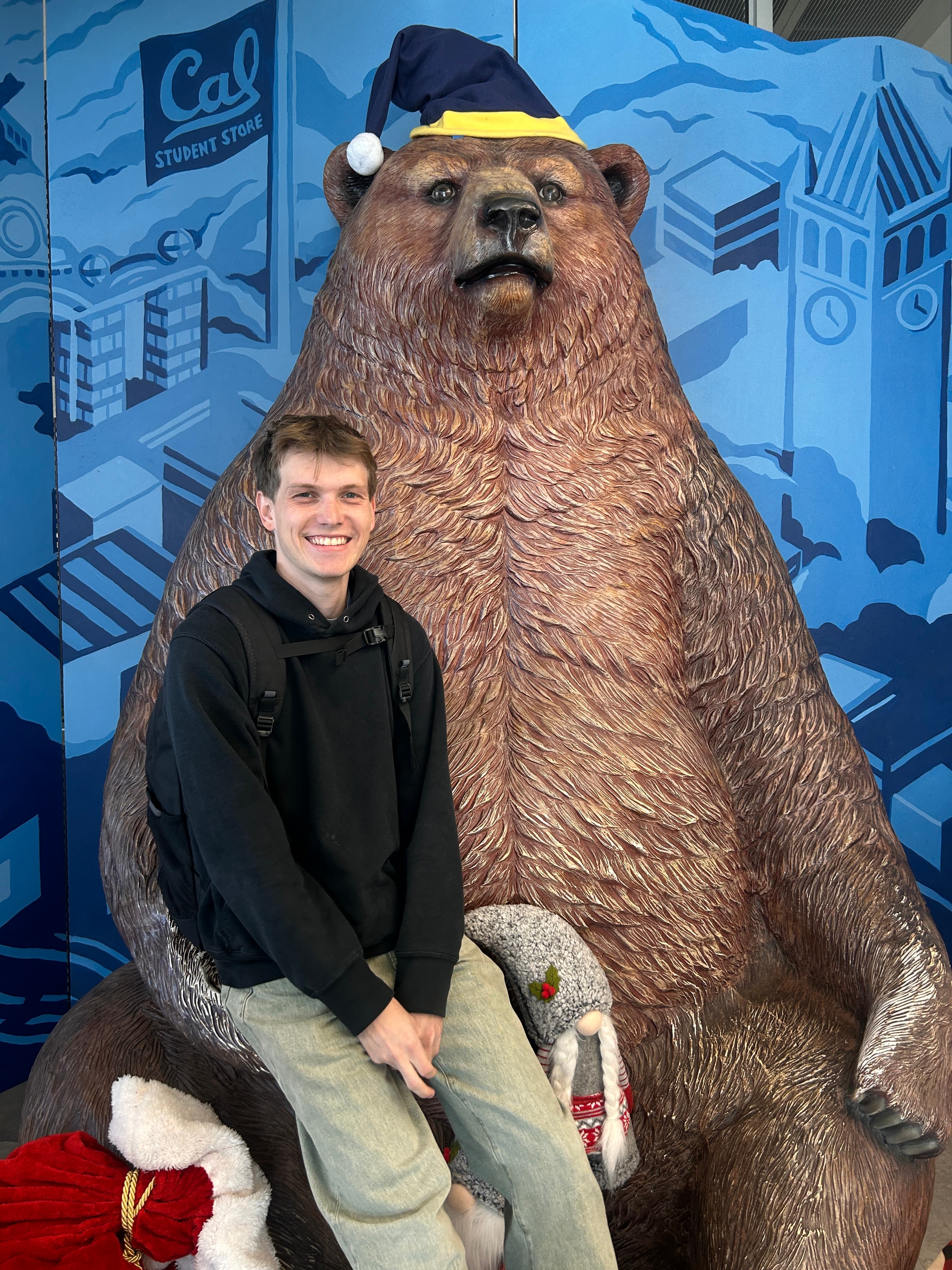 Quinton with the Cal bear mascot