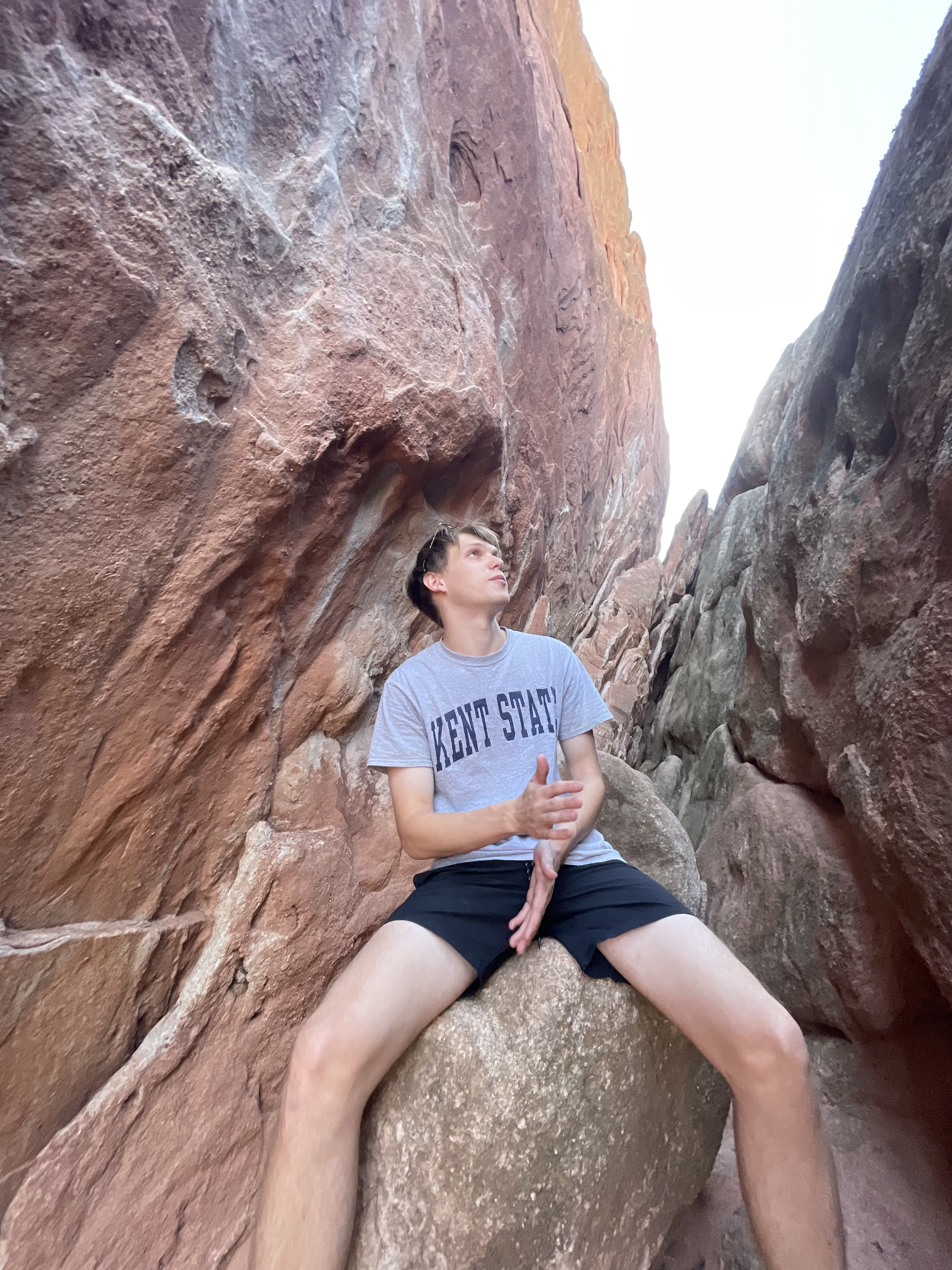 Quinton rock climbing